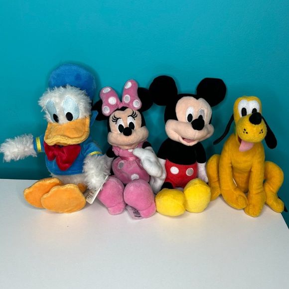 Disney Mickey and Friends Donald Minnie Pluto Plush Lot of 4 Stuffed Animals - Picture 1 of 8